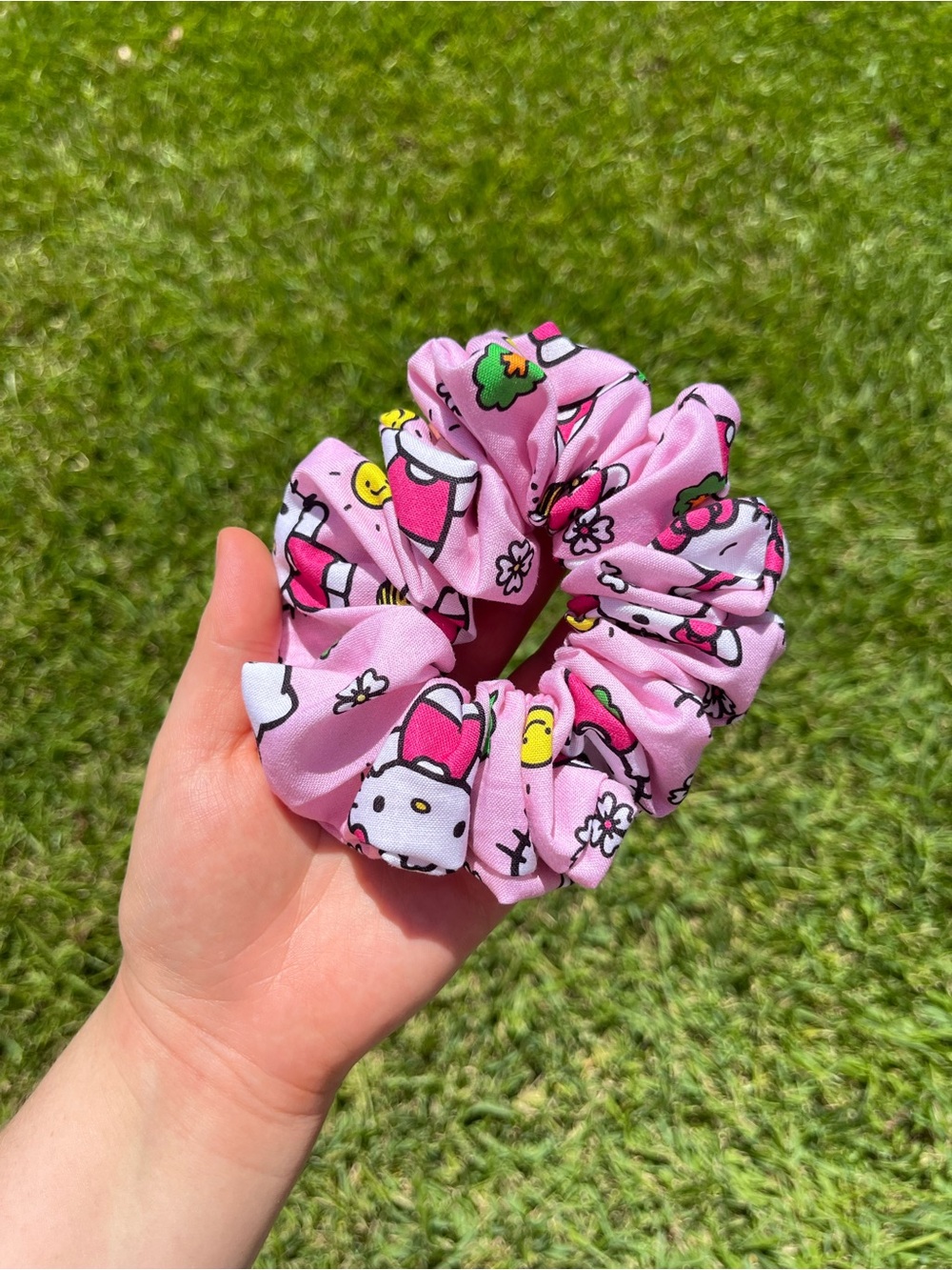 Handmade Pink Hello Kitty Scrunchie